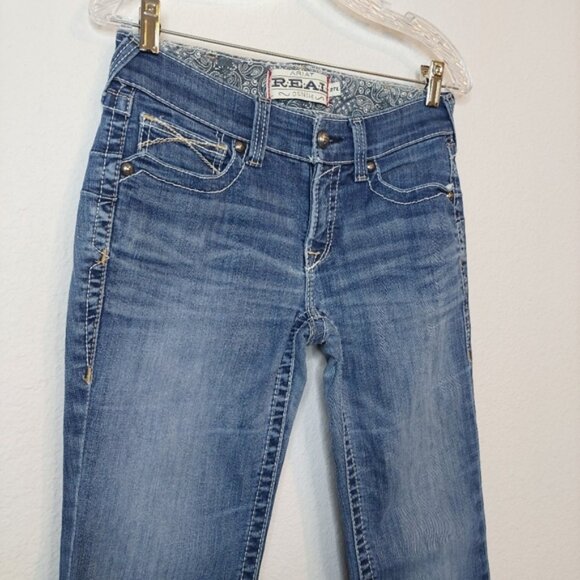 Ariat R.E.A.L Denim Straight Leg Jeans Size 27 Long - Picture 3 of 11